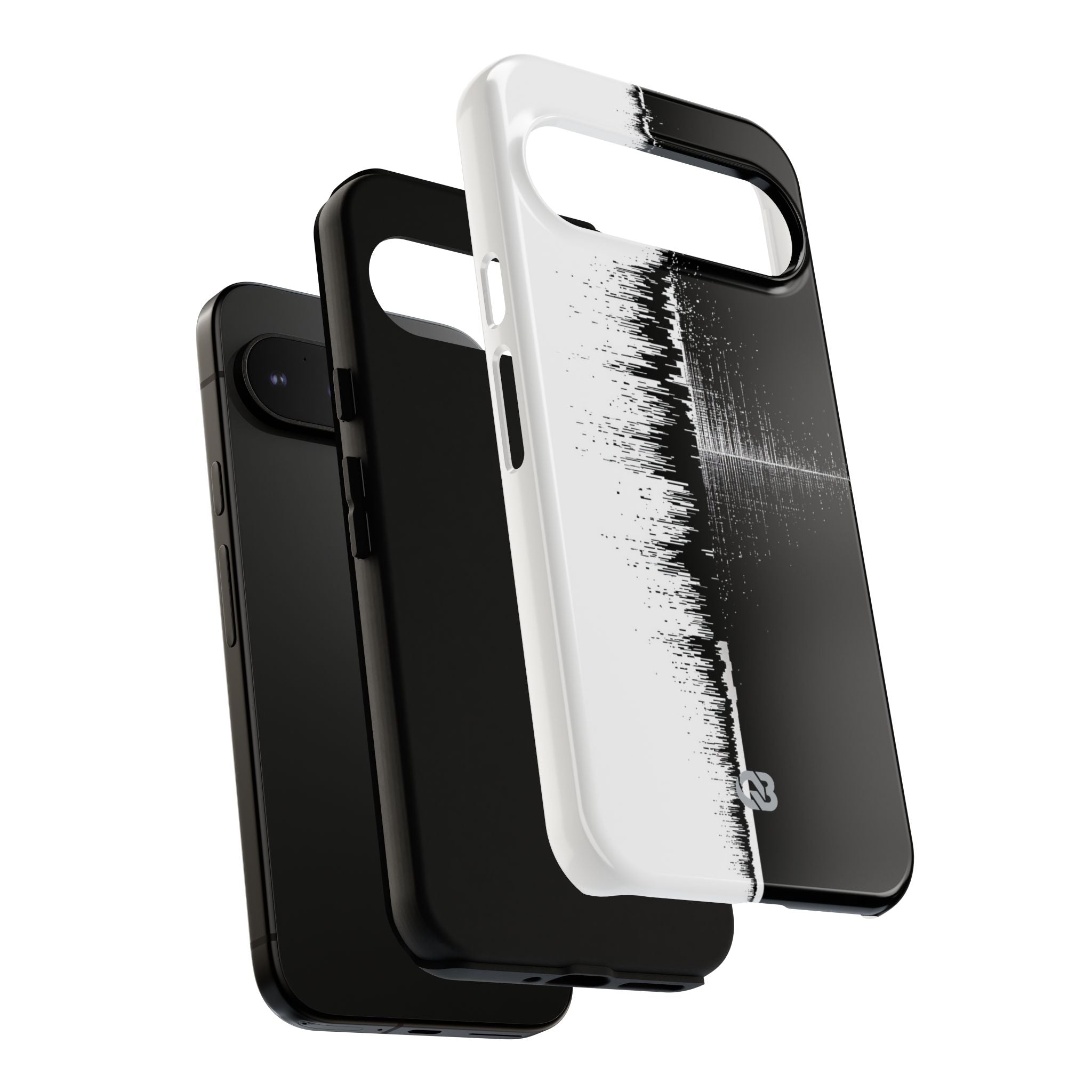 Black Tough Phone Case for Google Pixel - Static Signal Split