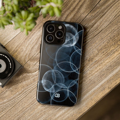 Blue Tough Phone Case for iPhone - Cyan Pulse Ripple