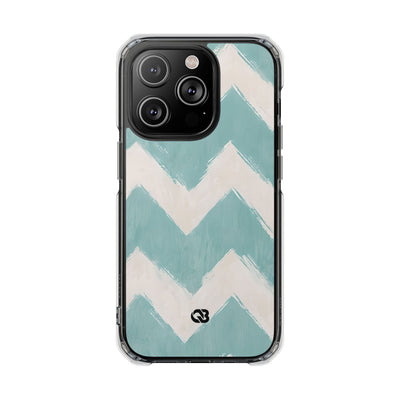 Teal Painted Chevron · Impact Coque de téléphone pour iPhone · Magsafe