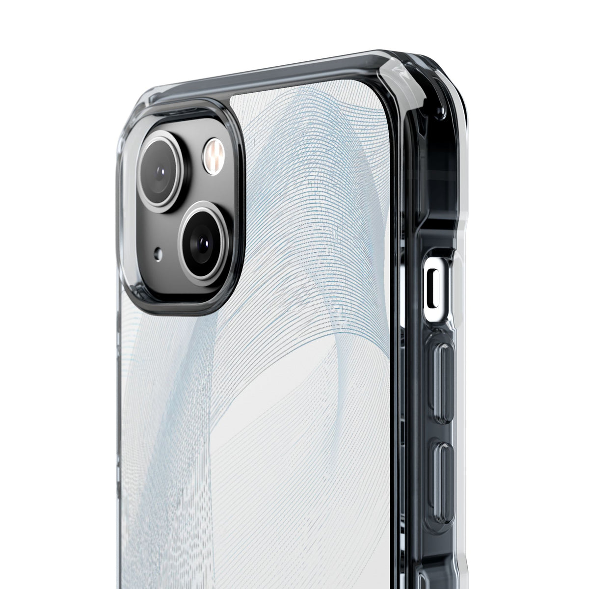 Glacial Contour Waves · Clear Impact Magnetic Phone Case for iPhone · White