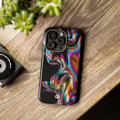 Purple Tough Phone Case for iPhone - Liquid Neon Chrome