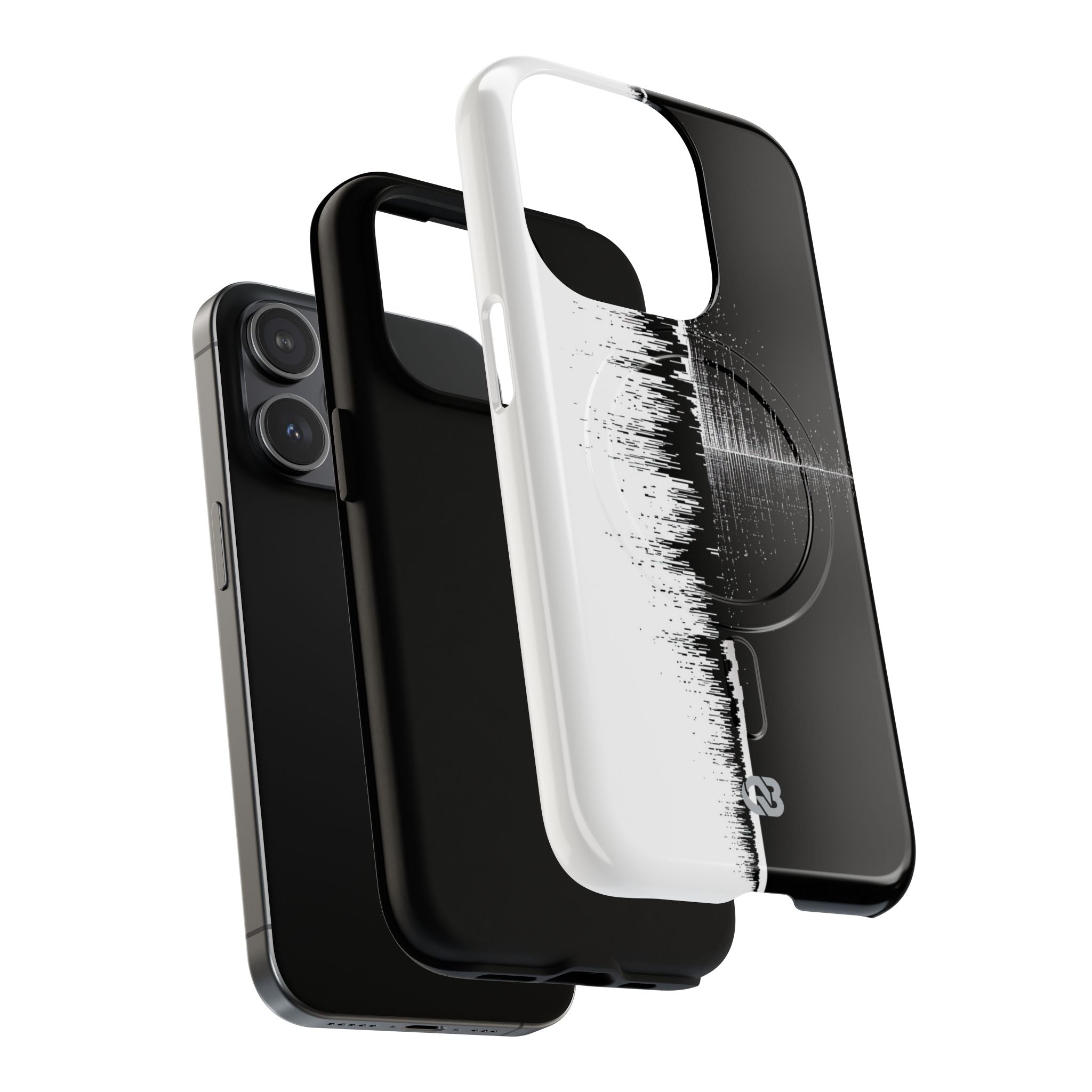 Black Tough 2.0 Magsafe Phone Case for iPhone - Static Signal Split