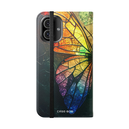 Stained Glass Butterfly - iPhone 16 Plus Case - Wallet