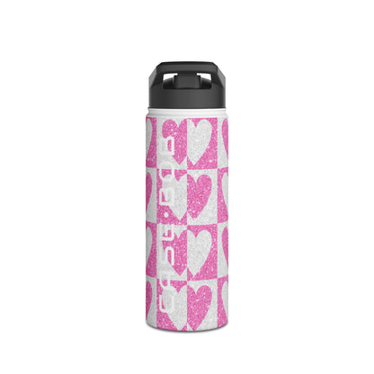 Glitter Heartgrid - Stainless Steel Water Bottle