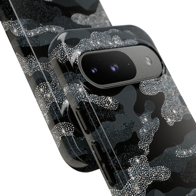 Glitter Shadow Camo · Tough Phone Case for Pixel ·  Black