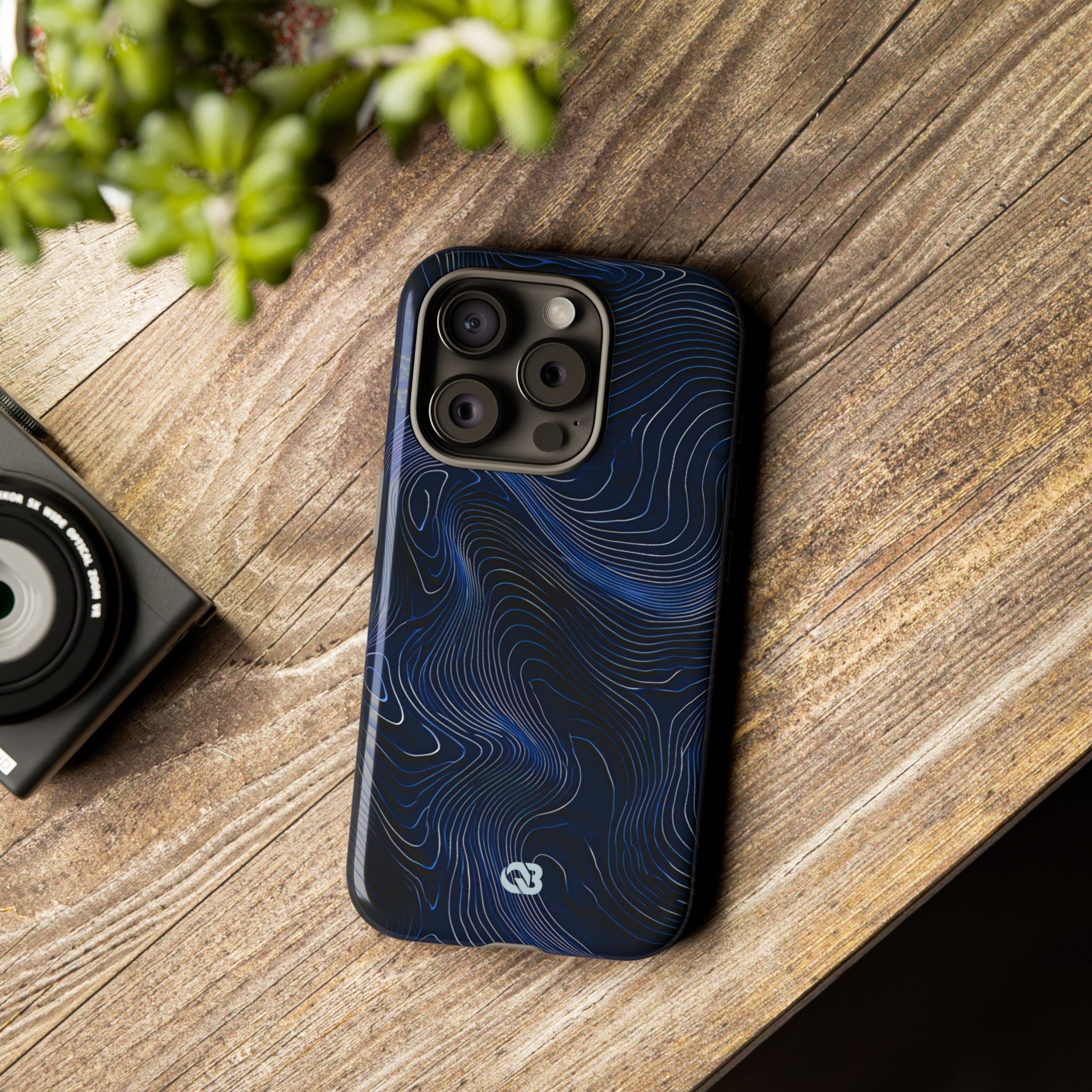Blue Tough Phone Case for iPhone - Cobalt Contour Ridge