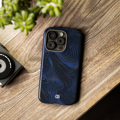 Blue Tough Phone Case for iPhone - Cobalt Contour Ridge