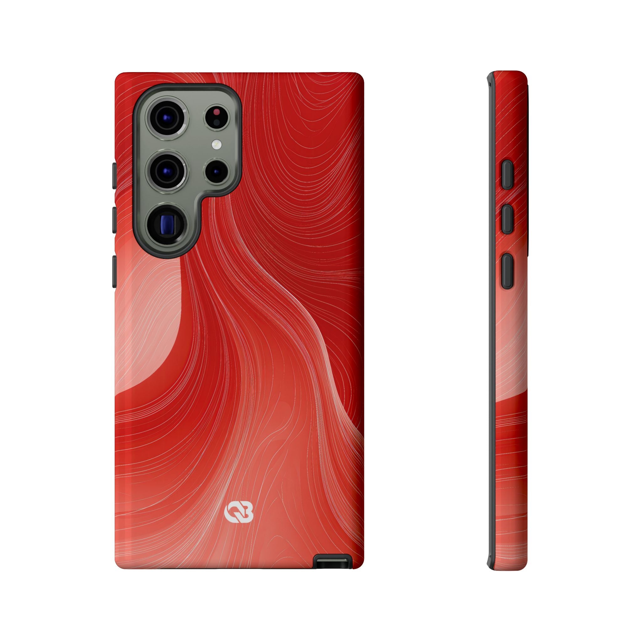 Red Tough Phone Case for Samsung - Crimson Silk Strands