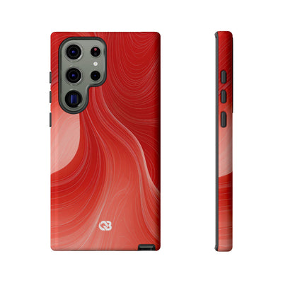Red Tough Phone Case for Samsung - Crimson Silk Strands