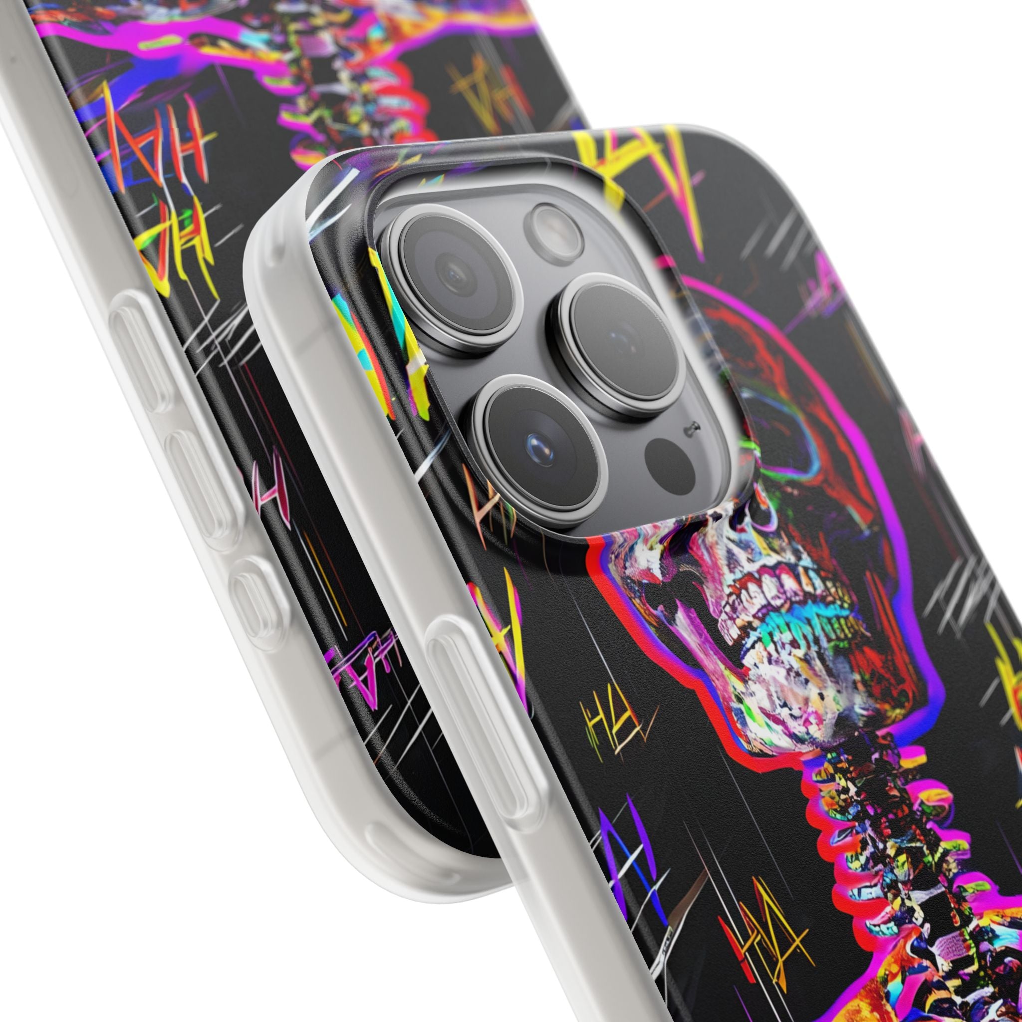 Neon Glitch Skeleton · Soft Handyhülle für iPhone