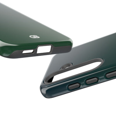 Green Tough Phone Case for Samsung - Midnight Pine Horizon