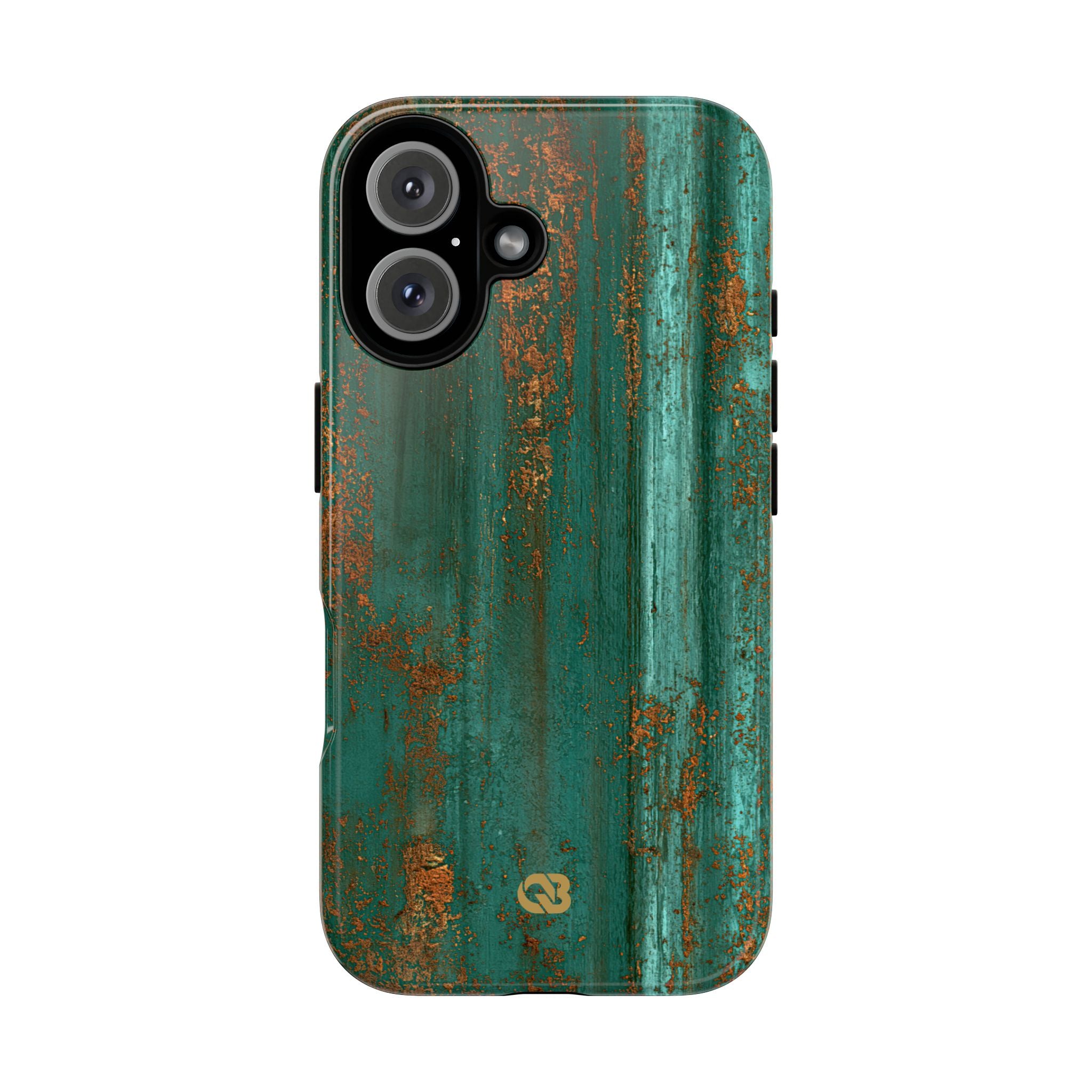 Teal Tough Phone Case for iPhone - Verdigris Copper Siding