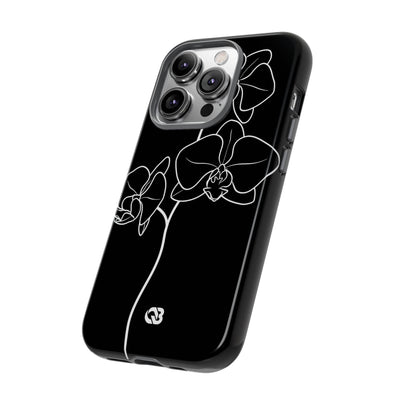 Black Tough Phone Case for iPhone - Noir Alabaster Orchid