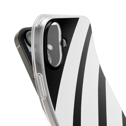 Diagonal Bands Noir iPhone 16 Plus Case - Soft