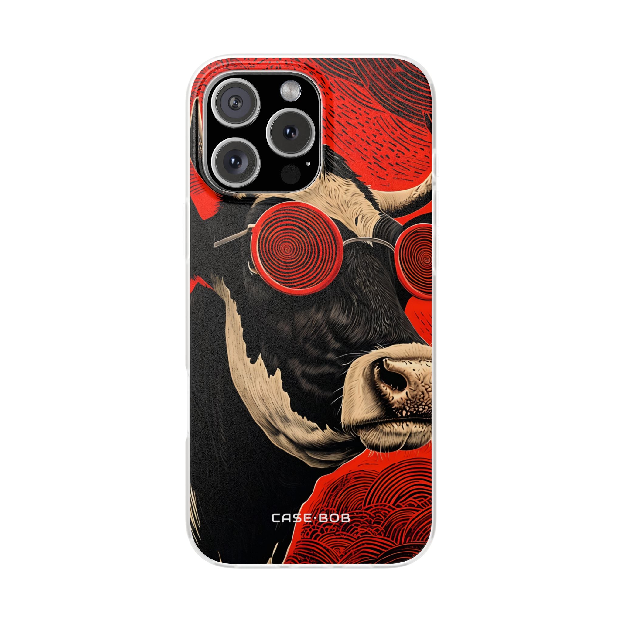 Hypnotic Cow iPhone 16 Pro Max Case - Soft