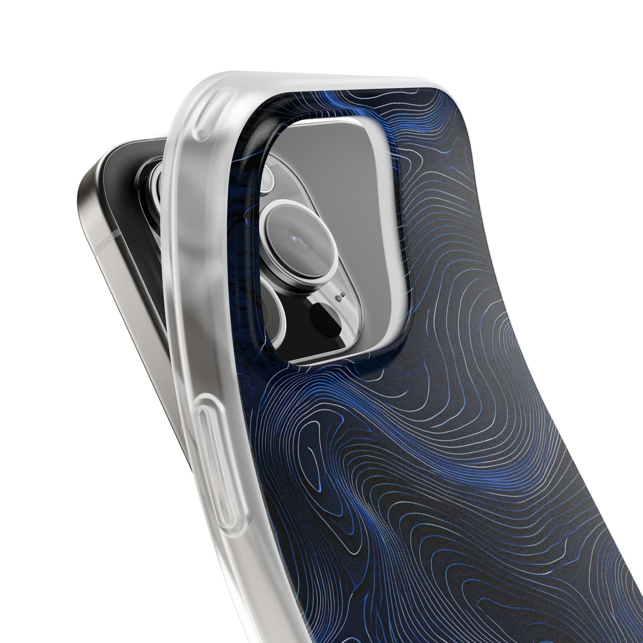 Blue Lite Phone Case for iPhone - Cobalt Contour Ridge