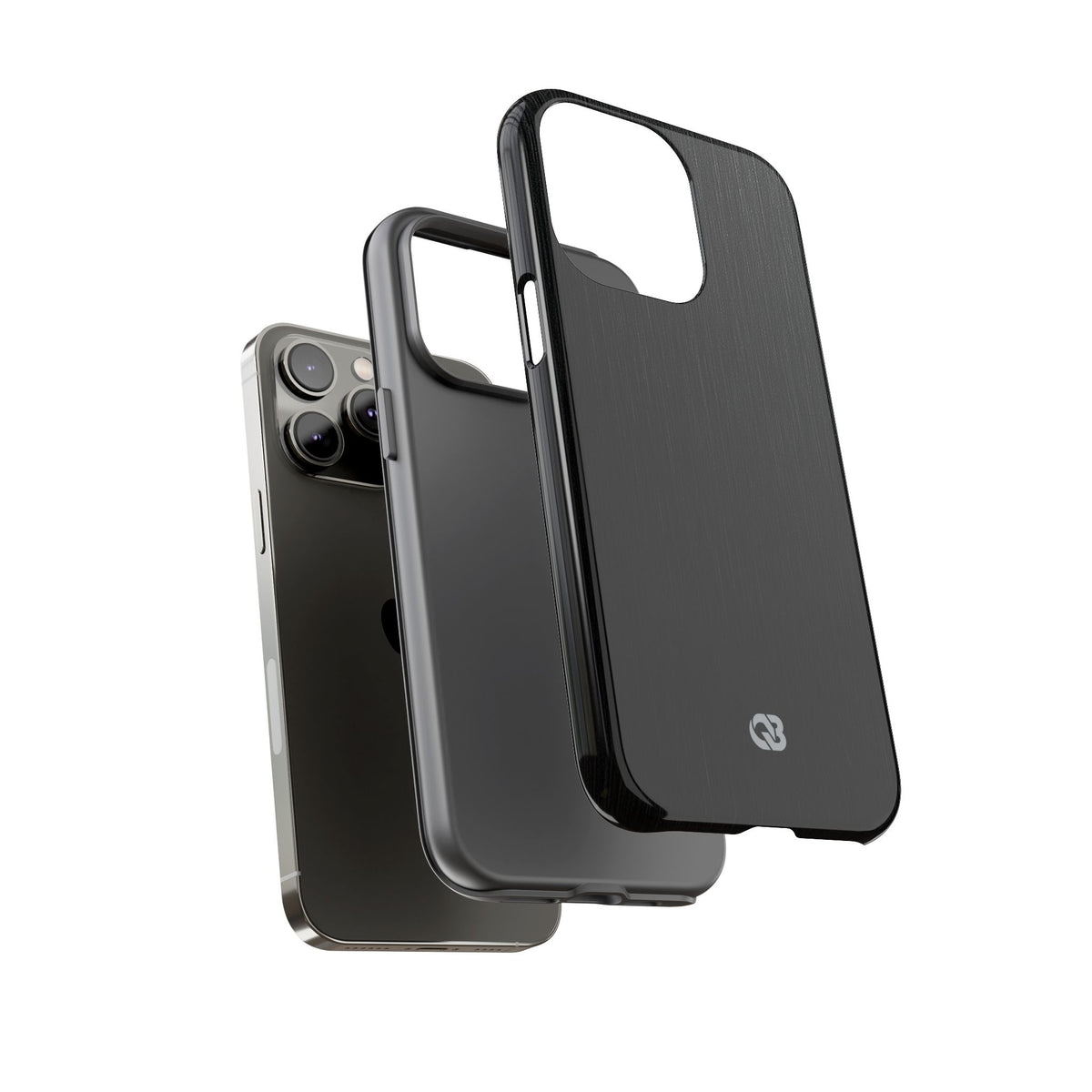 Obsidian Brushed Steel · Tough Phone Case for iPhone · Black