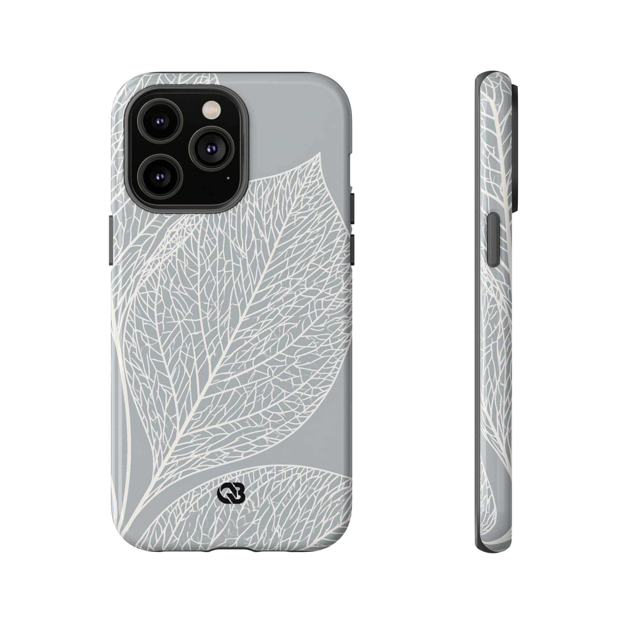 Grey Tough Phone Case for iPhone - Frosted Ash Veins
