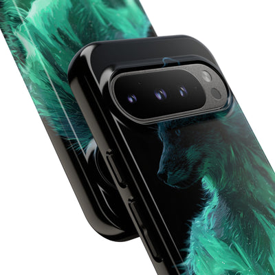 Nordic Aurora Fox · Tough Phone Case for Pixel ·  Teal