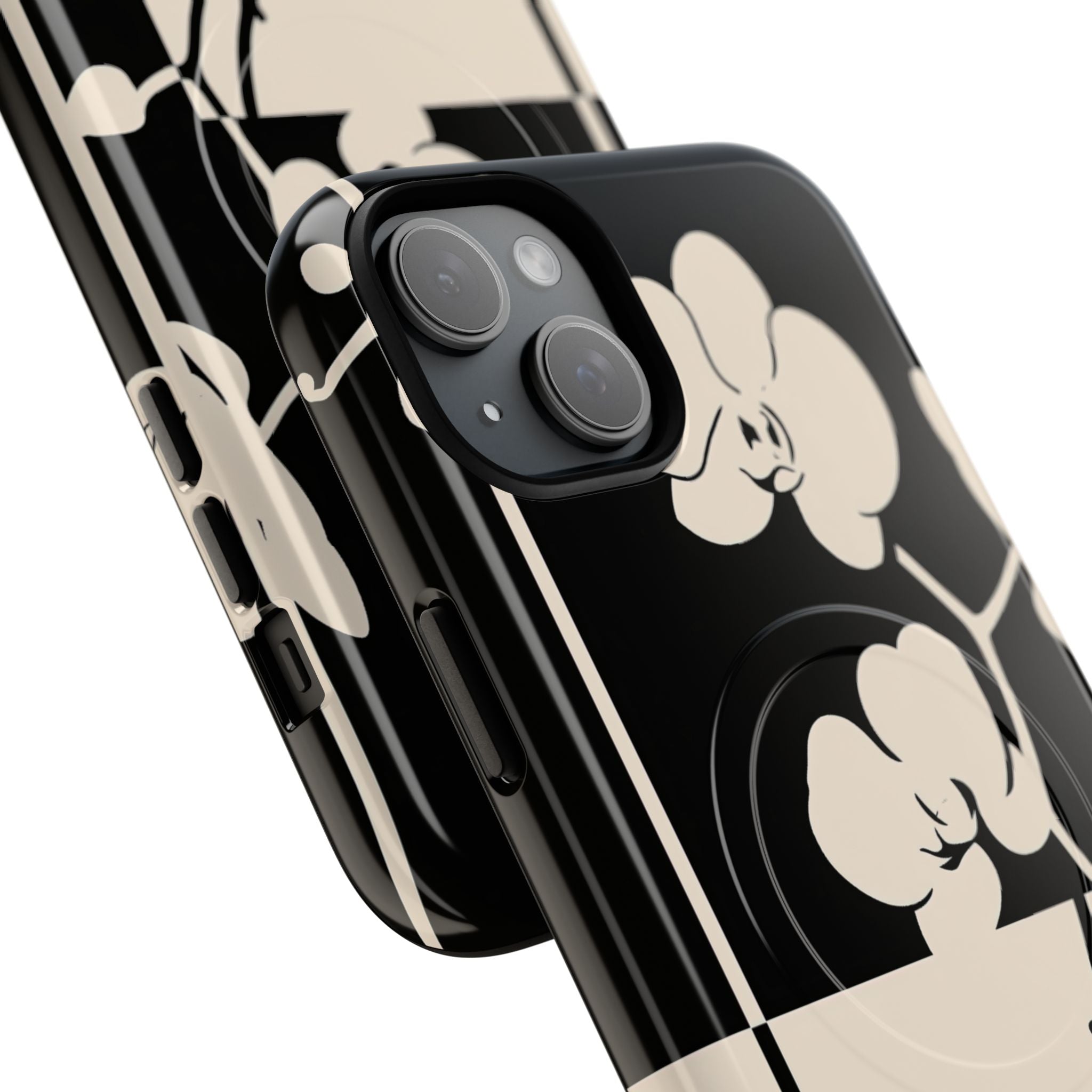 Beige Tough 2.0 Magsafe Phone Case for iPhone - Nocturnal Orchid Frame