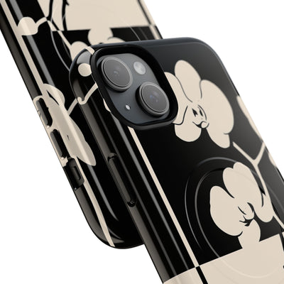 Beige Tough 2.0 Magsafe Phone Case for iPhone - Nocturnal Orchid Frame