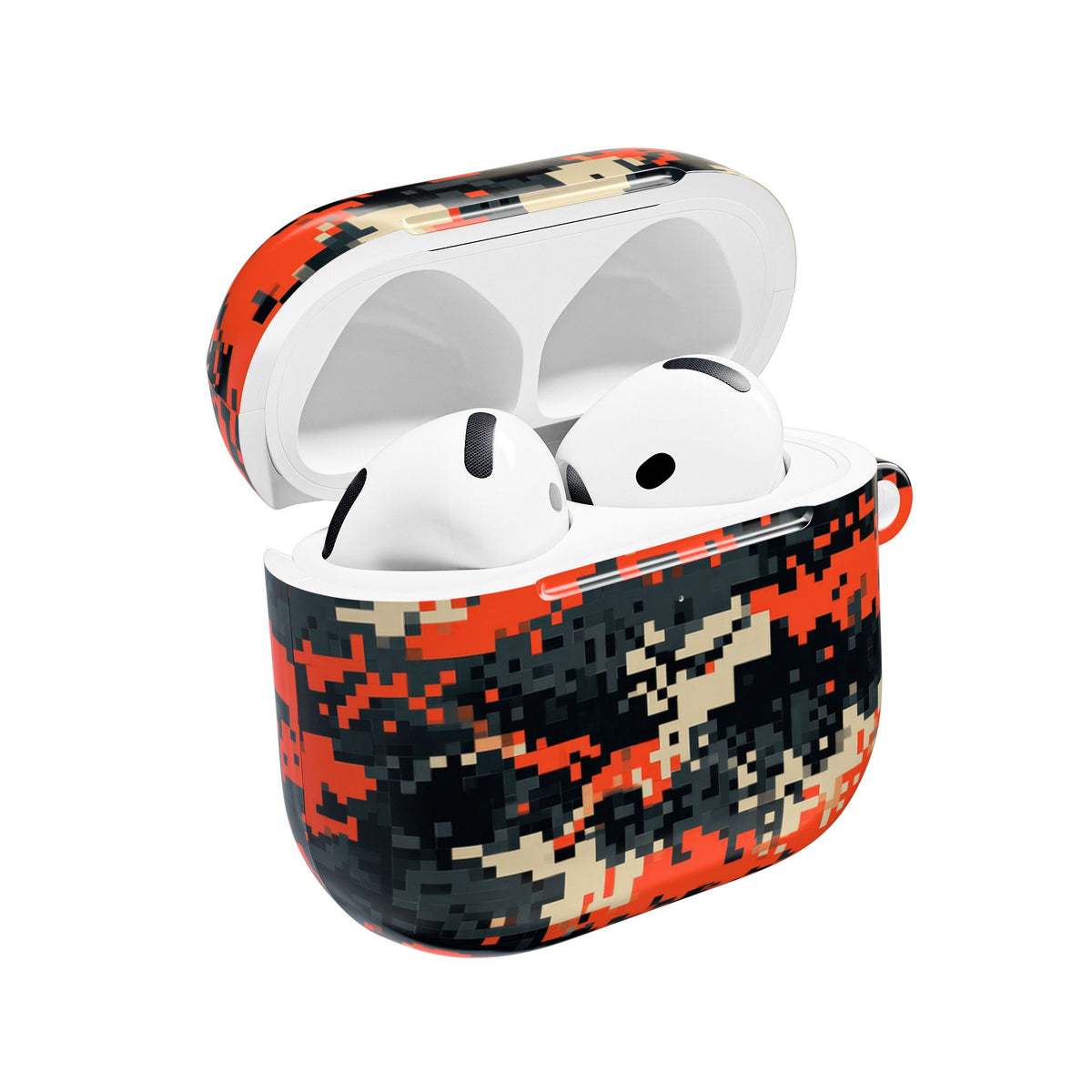 Signal Pixel Camo · Hard Case for AirPods & AirPods Pro · Orange