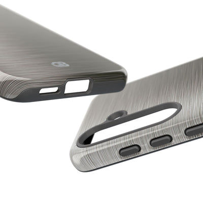 Grey Tough Phone Case for Samsung - Brushed Industrial Steel