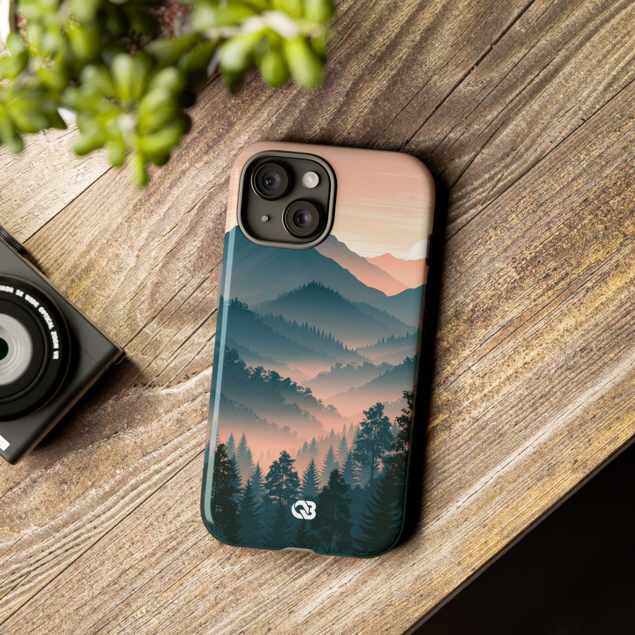 Teal Tough Phone Case for iPhone - Alpine Teal Horizon