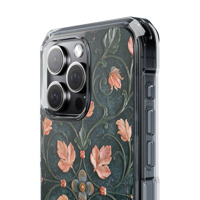 Florentine Rose Arabesque · Clear Impact Magnetic Phone Case for iPhone · Green