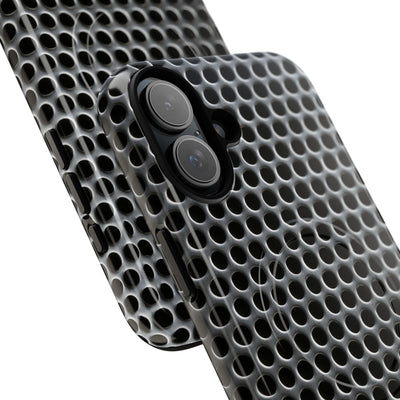 Silver Tough 2.0 Magsafe Phone Case for iPhone - Brutalist Steel Mesh