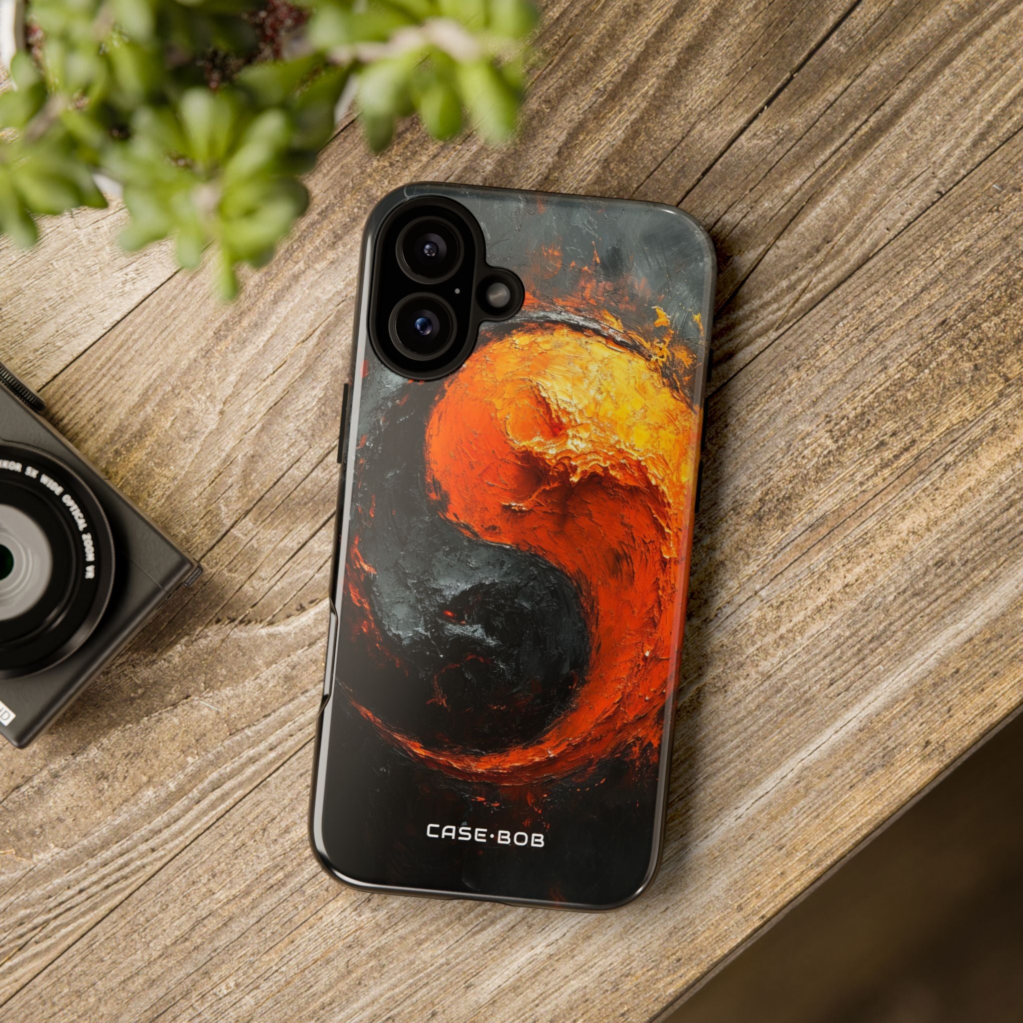 Fiery Yin Yang iPhone 16 Plus Case - Tough