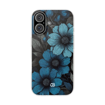 Obsidian Blue Petals · Soft Phone Case for iPhone
