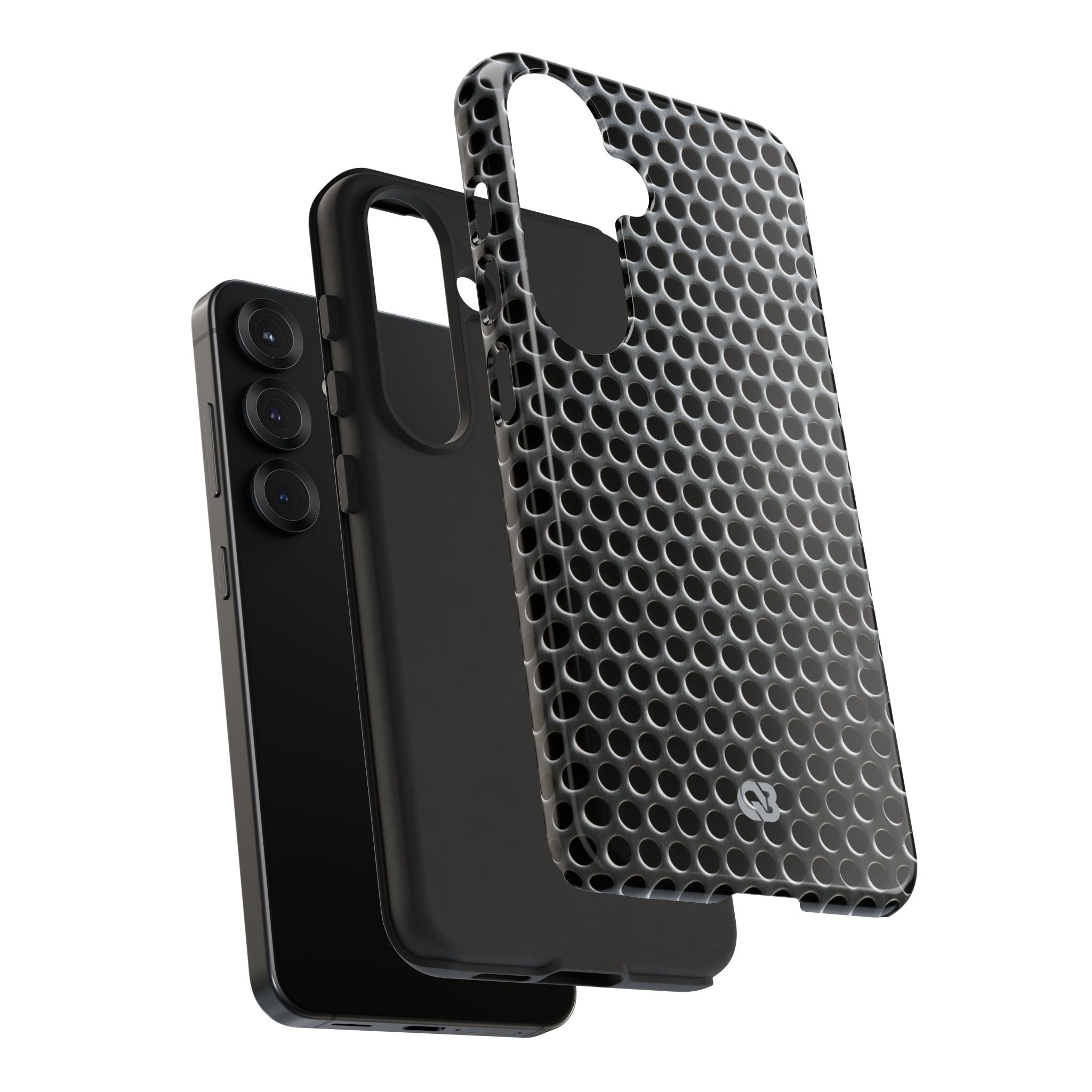 Silver Tough Phone Case for Samsung - Brutalist Steel Mesh