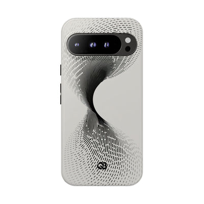 White Tough Phone Case for Google Pixel - Linear Torsion Grid