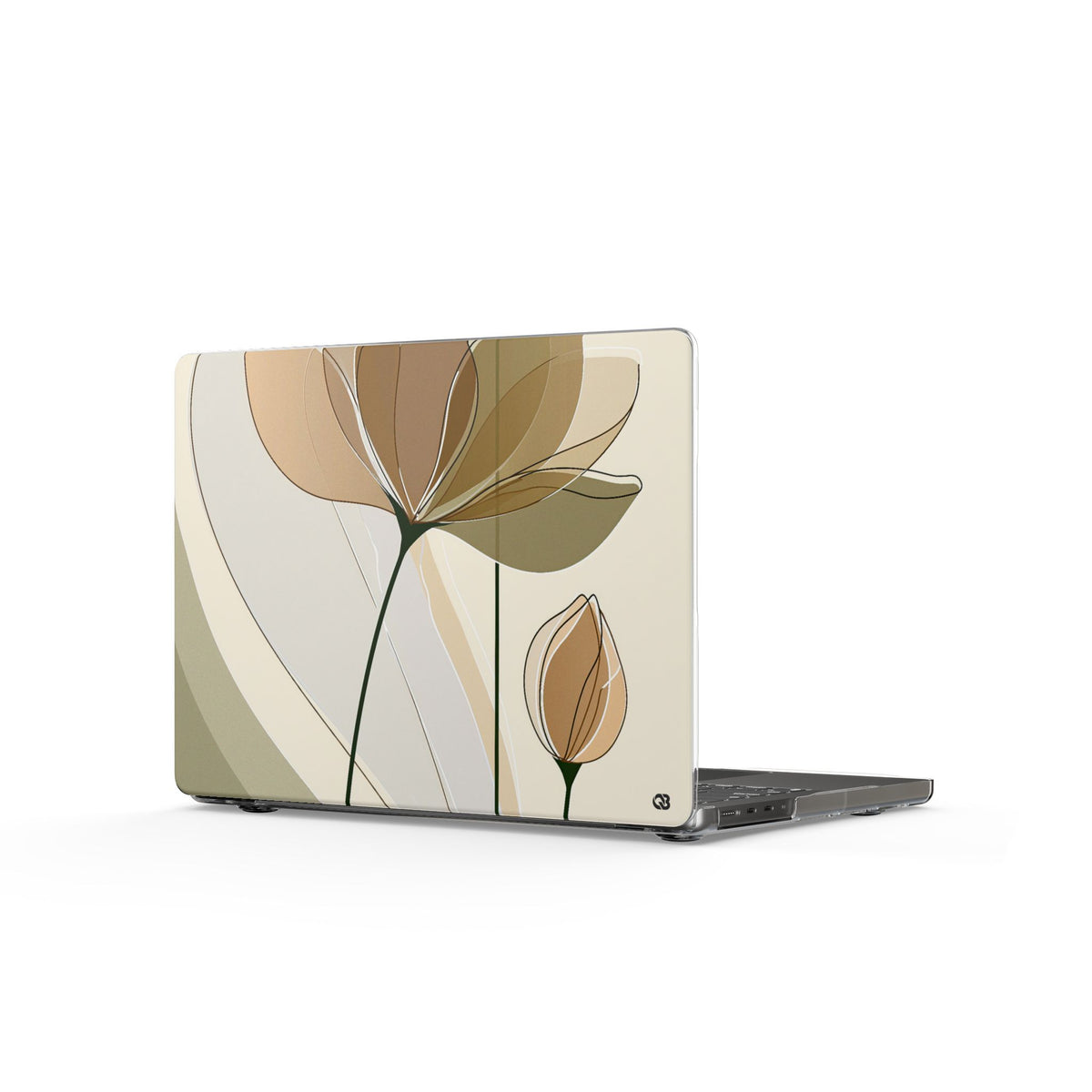 Translucent Petal Contour · Clear Hard Case for MacBook · Beige