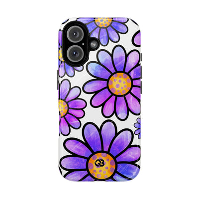 Violet Grunge Bloom · Tough+ Handyhülle für iPhone · Magsafe