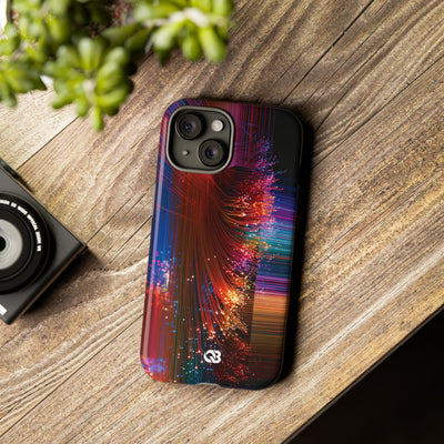 Black Tough Phone Case for iPhone - Cyber Optic Streak
