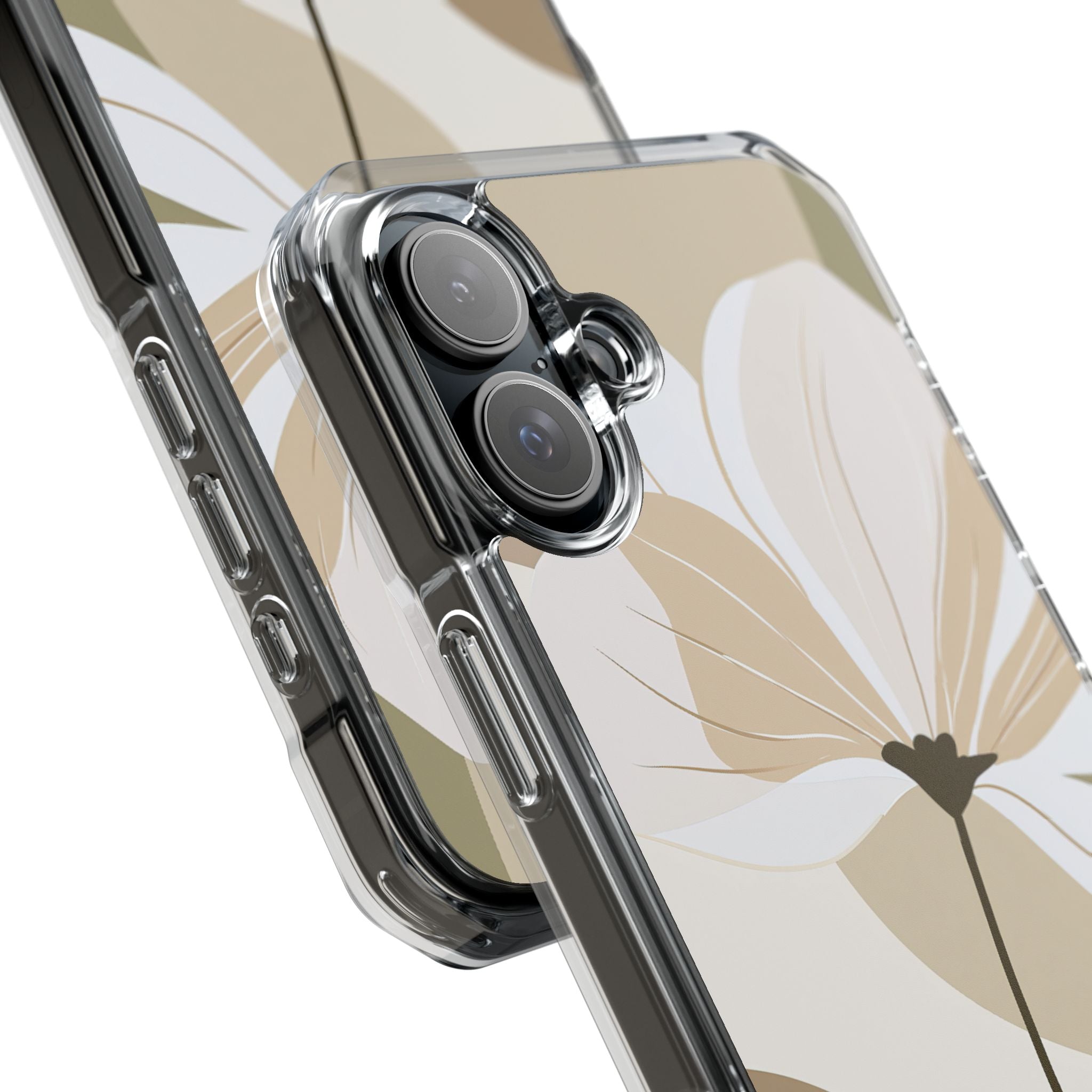 Beige Impact MagSafe Phone Case for iPhone - Sage Linen Magnolia