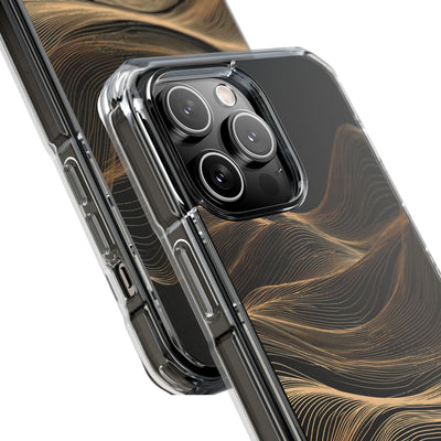 Gilded Ridge Lines · Clear Impact Magnetic Phone Case for iPhone · Black