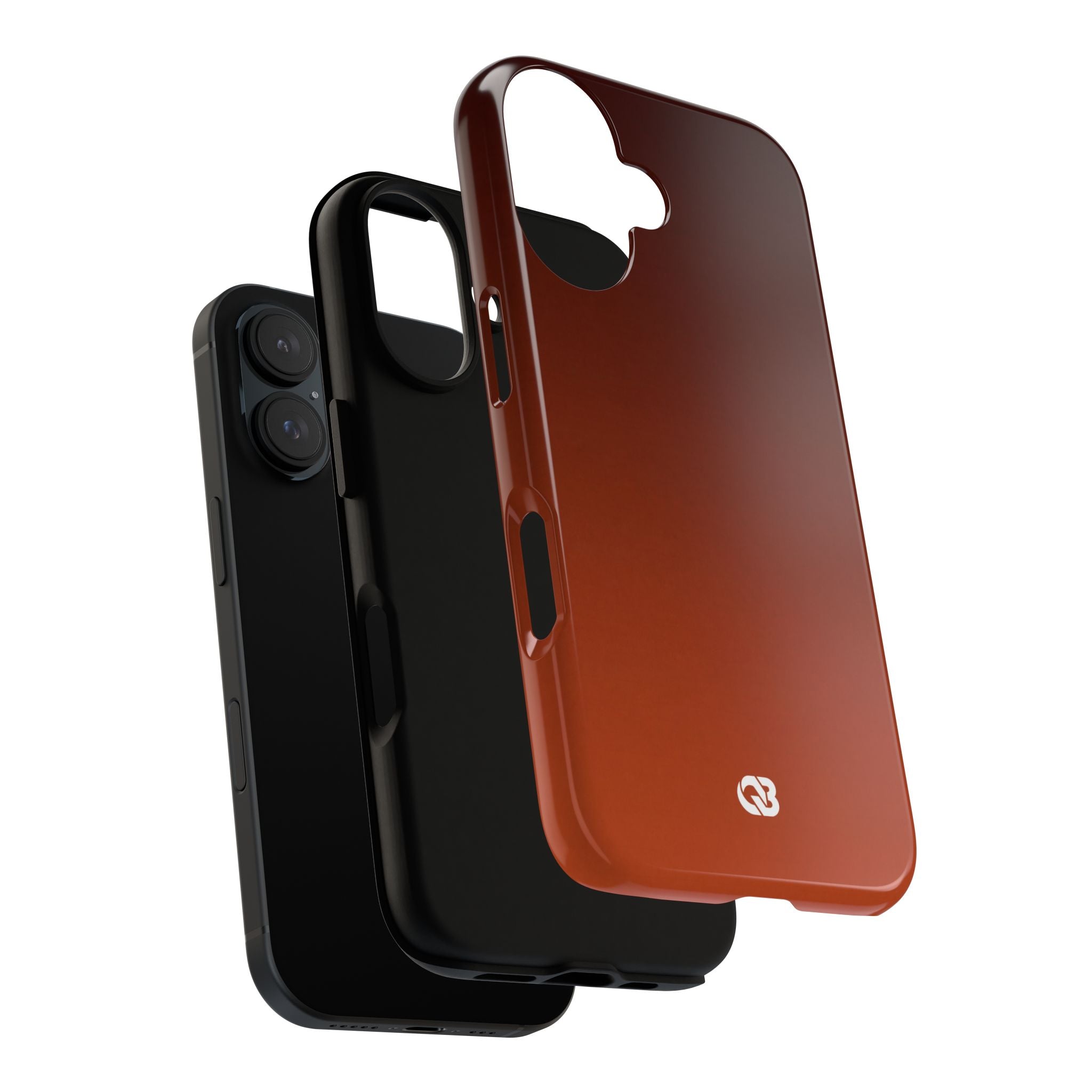 Orange Tough Phone Case for iPhone - Obsidian Ember Fade