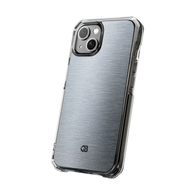 Brushed Aluminum · Clear Impact Magnetic Phone Case for iPhone ·  Silver