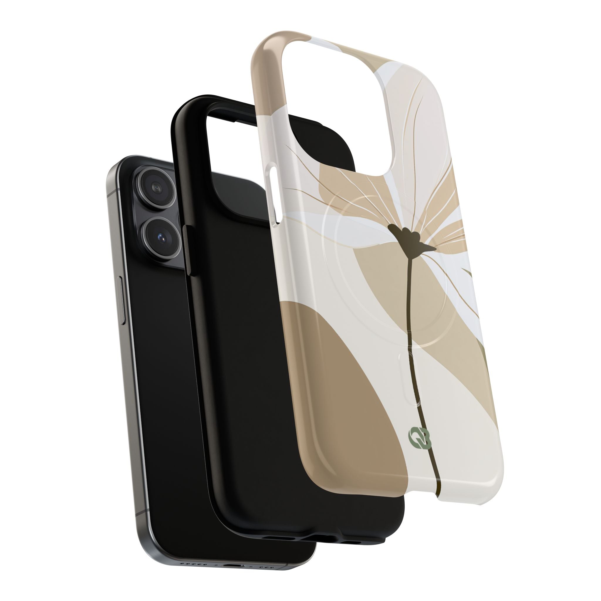 Beige Tough 2.0 Magsafe Phone Case for iPhone - Sage Linen Magnolia