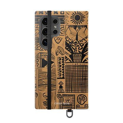 Hemelse Gezichten Bruin - Samsung S24 Ultra Case - Portemonnee