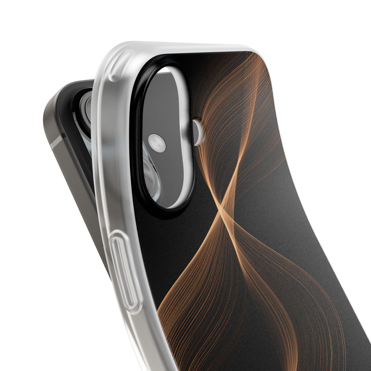 Amber Contour Flow · Lite Phone Case for iPhone ·  Black
