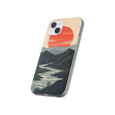 Beige Lite Phone Case for iPhone - Crimson Ridge Flow