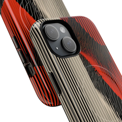 Red Tough 2.0 Magsafe Phone Case for iPhone - Crimson Pulse Topo