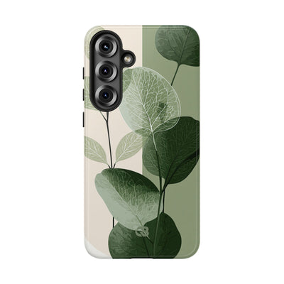 Green Tough Phone Case for Samsung - Sage Leaf Skeletals