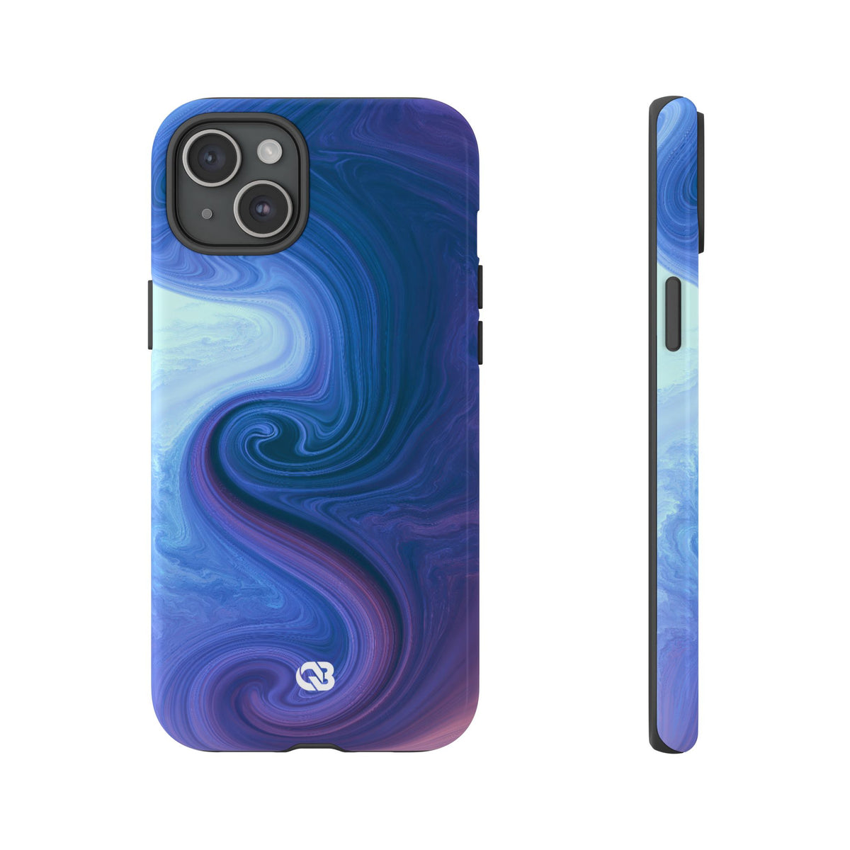 Azure Fluid Swirl · Tough Phone Case for iPhone · Blue