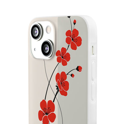 Scarlet Bloom Minimal · Lite Phone Case for iPhone ·  Red