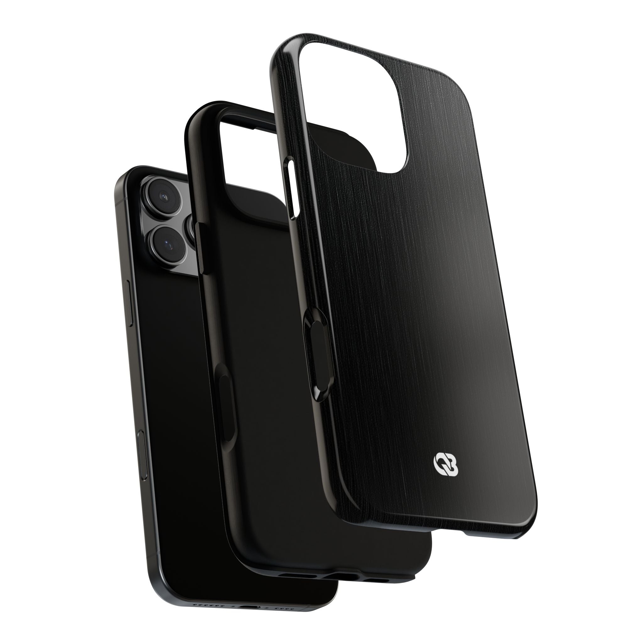 Black Tough Phone Case for iPhone - Brushed Obsidian Slate